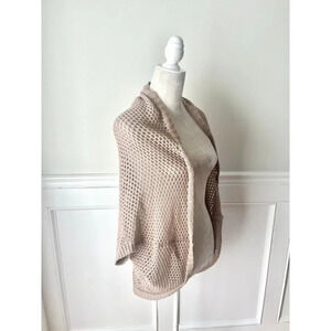 Forever 21 Open Weave Tan Cocoon Cardigan Sweater S